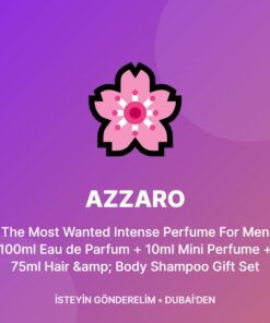 Azzaro The Most Wanted Intense Perfume For Men 100ml Eau de Parfum + 10ml Mini Perfume + 75ml Hair & Body Shampoo Gift Set