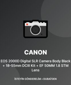 Canon EOS 2000D Digital SLR Camera Body Black + 18-55mm DCIII Kit + EF 50MM 1.8 STM Lens