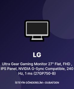 LG Ultra Gear Gaming Monitor 27" Flat, FHD , IPS Panel, NVIDIA G-Sync Compatible, 240 Hz, 1 ms (27GP750-B)