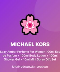 Michael Kors Sexy Amber Perfume For Women 100ml Eau de Parfum + 100ml Body Lotion + 100ml Shower Gel + 10ml Mini Spray Gift Set