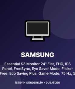 Samsung Essential S3 Monitor 24" Flat, FHD, IPS Panel, FreeSync, Eye Saver Mode, Flicker Free, Eco Saving Plus, Game Mode, 75 Hz, 5 ms (LS24C310EAMXUE)
