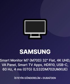 Samsung Smart Monitor M7 (M70D) 32" Flat, 4K UHD, VA Panel, Smart TV Apps, HDR10, USB-C, 60 Hz, 4 ms (GTG) (LS32DM702UMXUE)