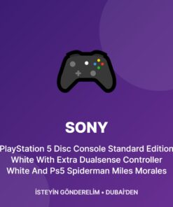 Sony PlayStation 5 Disc Console Standard Edition White With Extra Dualsense Controller White And Ps5 Spiderman Miles Morales Game