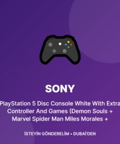 Sony PlayStation 5 Disc Console White With Extra Controller And Games (Demon Souls + Marvel Spider Man Miles Morales + Sackboy: A Big Adventure)