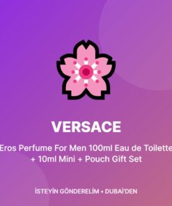Versace Eros Perfume For Men 100ml Eau de Toilette + 10ml Mini + Pouch Gift Set
