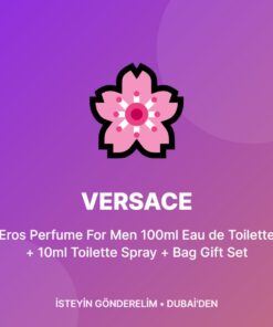Versace Eros Perfume For Men 100ml Eau de Toilette + 10ml Toilette Spray + Bag Gift Set