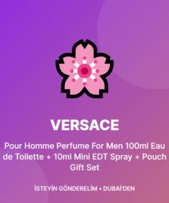 Versace Pour Homme Perfume For Men 100ml Eau de Toilette + 10ml Mini EDT Spray + Pouch Gift Set