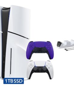 Sony PlayStation 5 Diskli Konsol Beyaz + Ek Kablosuz Mor Kumanda